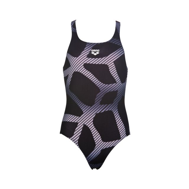 Arena Girl's Spider One Piece (black-fresia rose)