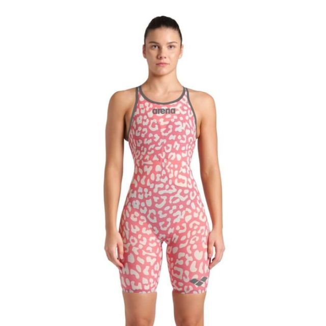 Arena Women's Powerskin Carbon-AIR² Leopard Skin Geranium OB LE Racing Suit