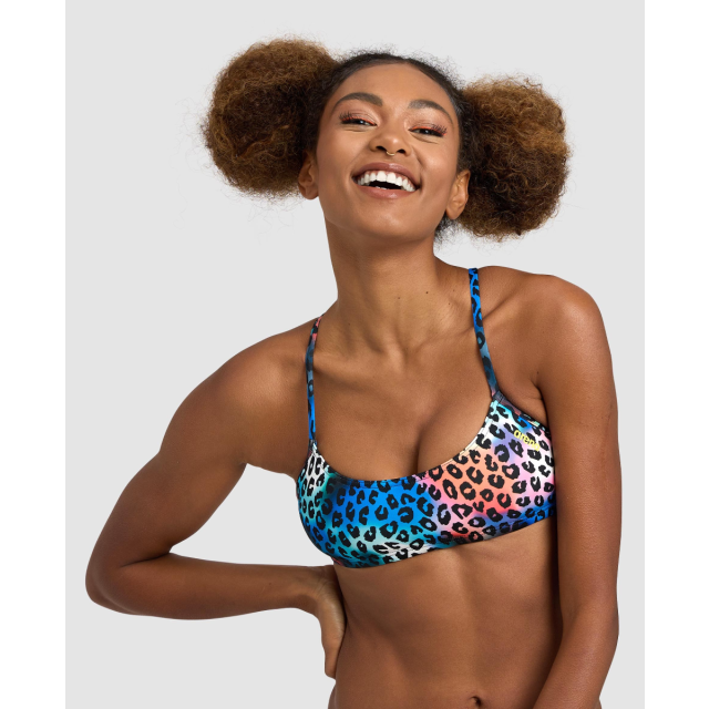 ARENA BANDEAU PLAY R (830 - NEON BLUE MULTI-YELLOW STAR)