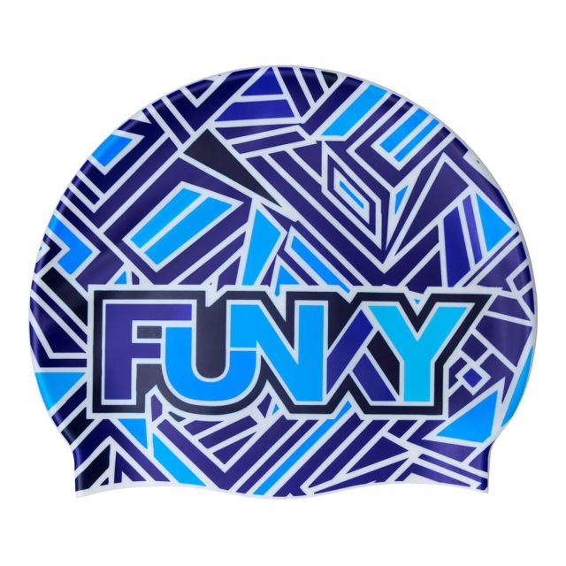 Funky Silicone Swimming Cap Blue Bits – Σκουφάκι Κολύμβησης Σιλικόνης