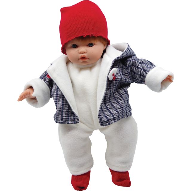 D'Nenes Κούκλα Μωρό Βινυλίου 'Αγόρι με κόκκινο σκουφάκι' 34 εκ.