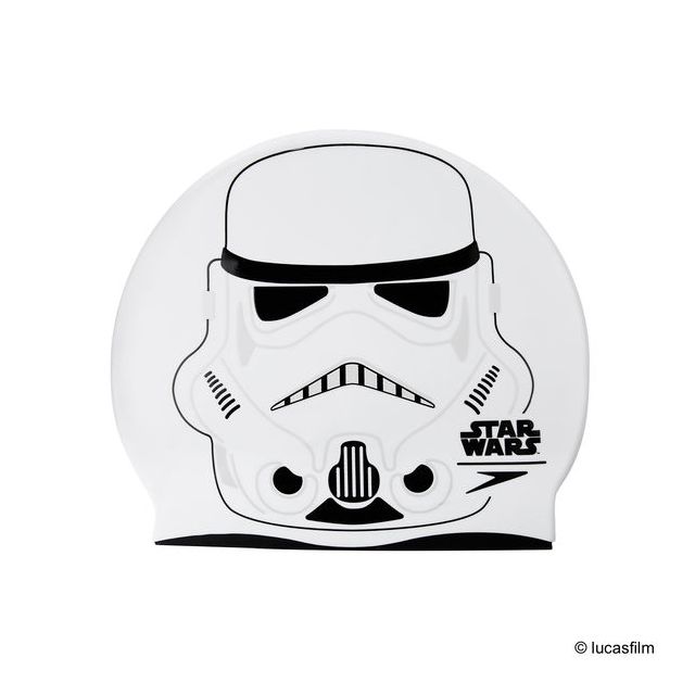 Star Wars Storm Trooper Junior Swim Cap (White/Charcoal/Black) 8-08386C632