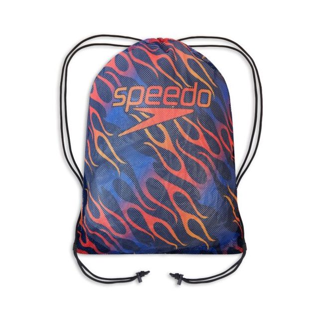 Speedo Printed Mesh Bag XU Blue/Red/Orange Flames