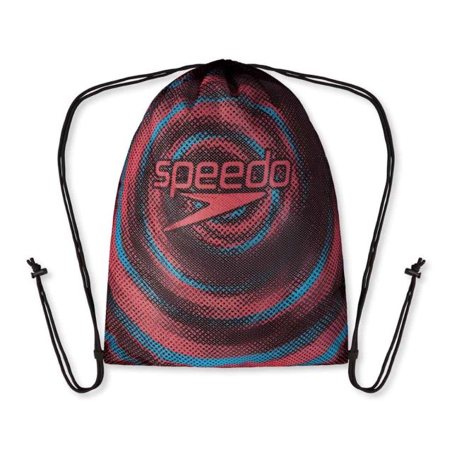 Speedo Printed Mesh Bags "Black/Picton Blue/Siren Red" 35L