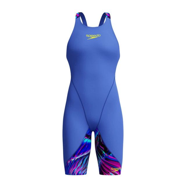 Speedo LZR Ignite Kneeskin- Junior 8-1343915334 Dark Shine / Cobalt Print