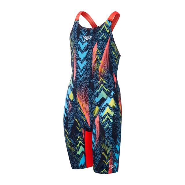 Speedo Fastskin Junior Endurance+ Max Openback Kneeskin "Dark Teal/Picton Blue/Siren Red"