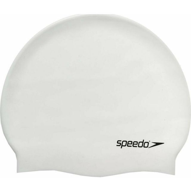Speedo Plain Flat Silicone cap (white)