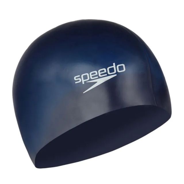 Speedo Plain Flat Silicone cap (Navy)