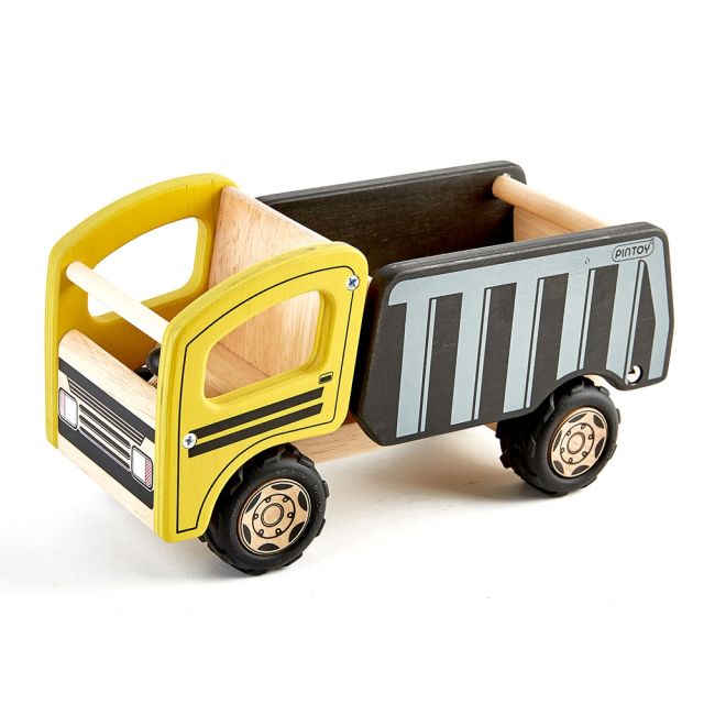 PinToy Ξύλινο φορτηγό εργοταξίου με ανατρεπόμενη καρότσα, από μασίφ...