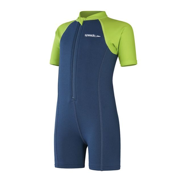 Speedo Boys LTS Infant Neoprene Suit (Harmony Blue / Green Lizard)