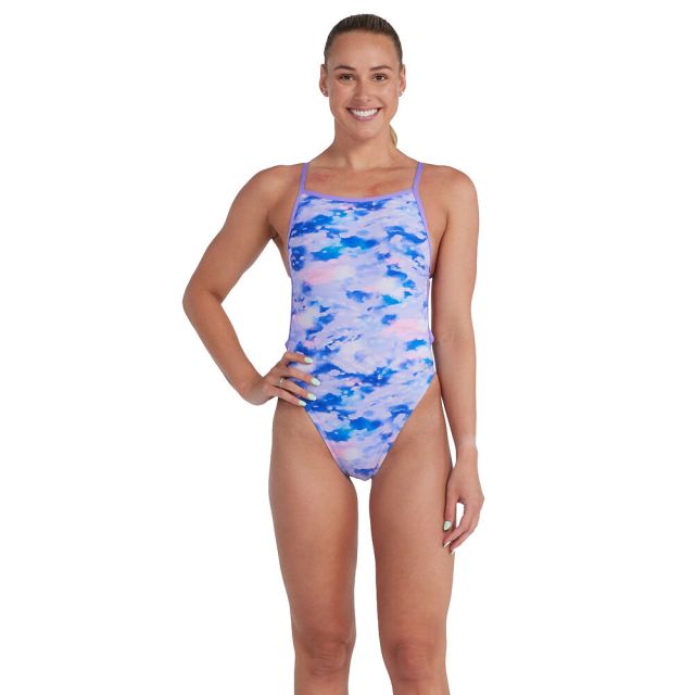 Speedo Women's Club Training Clearwater Dawn Vback Swimsuit Lilac