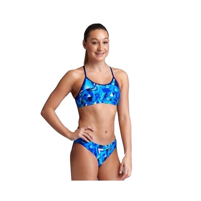 Funkita Girl's - Racerback Two Piece - Bashed Blue