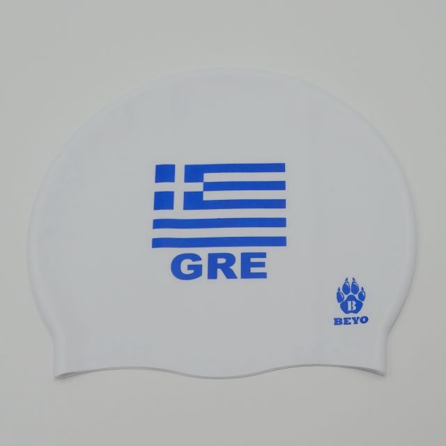 Beyo σκουφάκι κολύμβησης με σημαία της Ελλάδας (Λευκό)