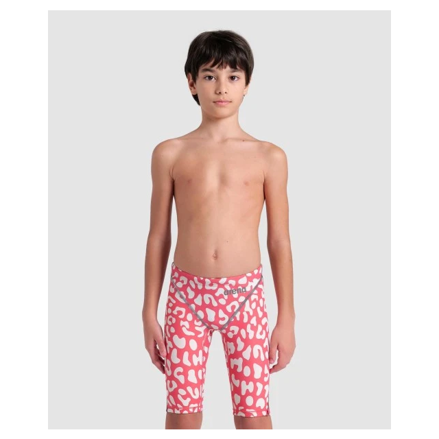 ARENA BOYS' POWERSKIN ST NEXT JAMMER LEOPARD SKIN LE( 878 LEOPARD SKIN GERANIUM)