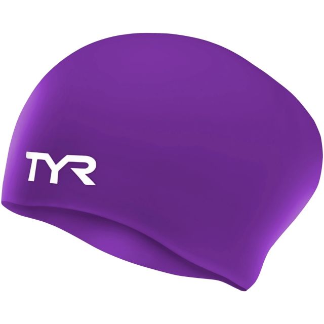 TYR ADULT LONG HAIR SILICONE WRINKLE-FREE SWIM CAP (510 Purple)
