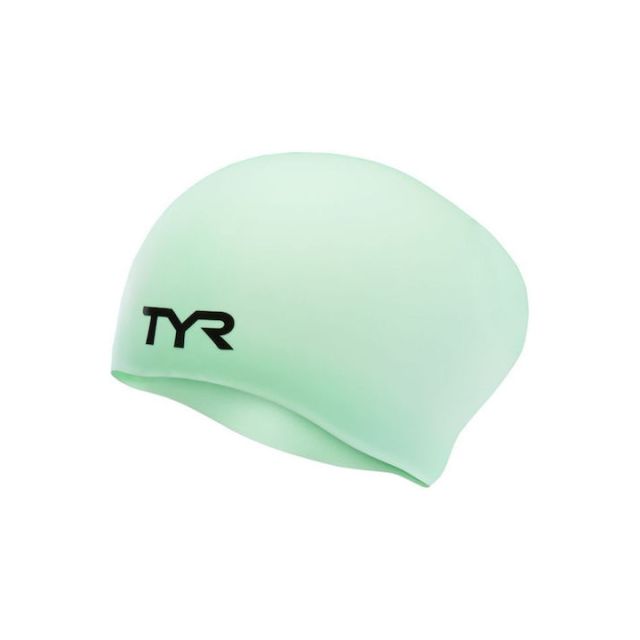 TYR ADULT LONG HAIR SILICONE WRINKLE-FREE SWIM CAP (332  mint)