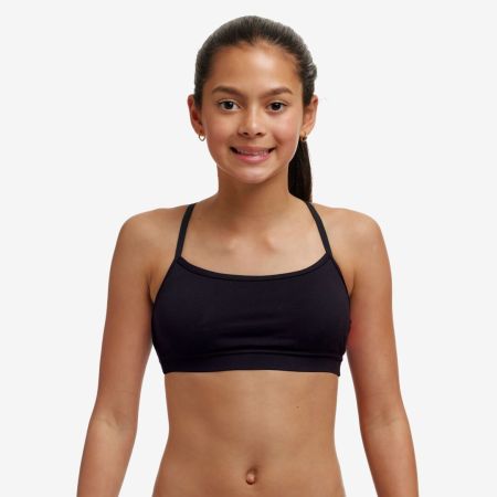 Funkita Girl's Swim Crop Top Still Black – Παιδικό Τοπ Μαγιό