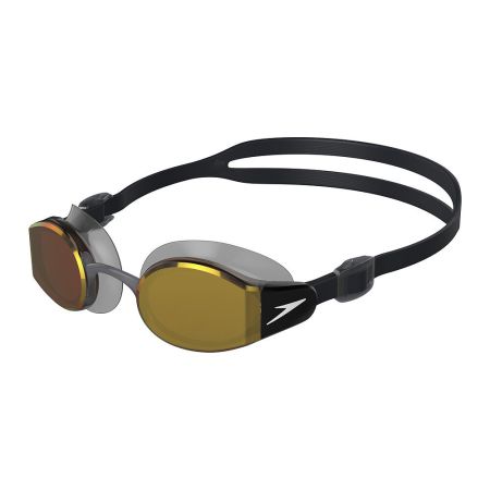 Speedo Mariner Pro Mirror Goggle (Black/Clear/Fire Gold)