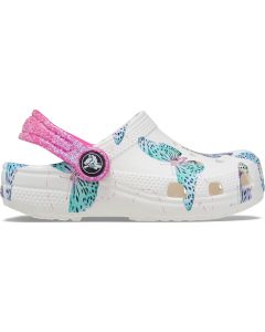 Crocs Toddler Classic Butterfly Clog (White/Multi)