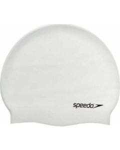 Speedo Plain Flat Silicone cap (white)